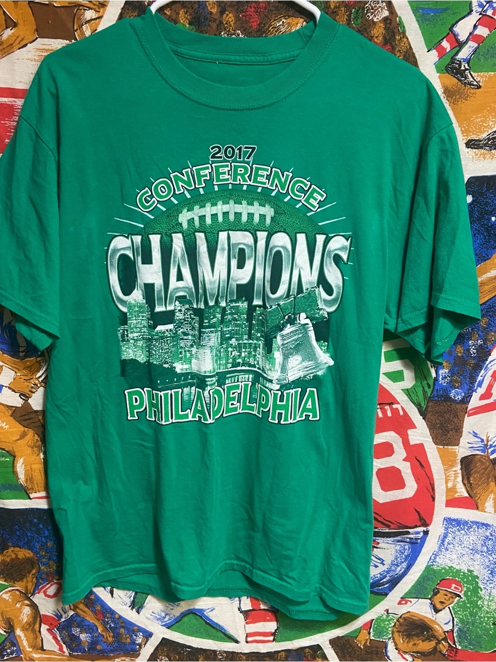 2017 Philadelphia Eagles Conference Champions Green Graphic Tee